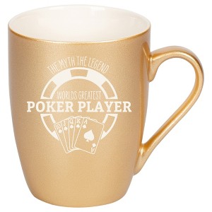 100 North Vegas Gold Metallic Finish, 10 Ounce, Comfortably Fits Your Hands, New Bone China Coffee Tea Cup Mug, The Myth The Legend World's Greatest - 1 of 1