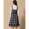 Allegra K Women's Plaid Ruffled Sleeveless Tie Waist A-Line Pinafore Overall Dress - 3 of 4