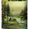 Manual Woodworkers and Weavers "Evening in Forest" Tapestry Throw Blanket 50"x60", Cotton, Inspirational Verse and Woodland Nature Scene - 2 of 3