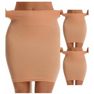 INSPIRE CHIC Women's 3 Packs High Waist Under Skirt Seamless Half Slips Shaping Under Mini Dress - 1 of 4