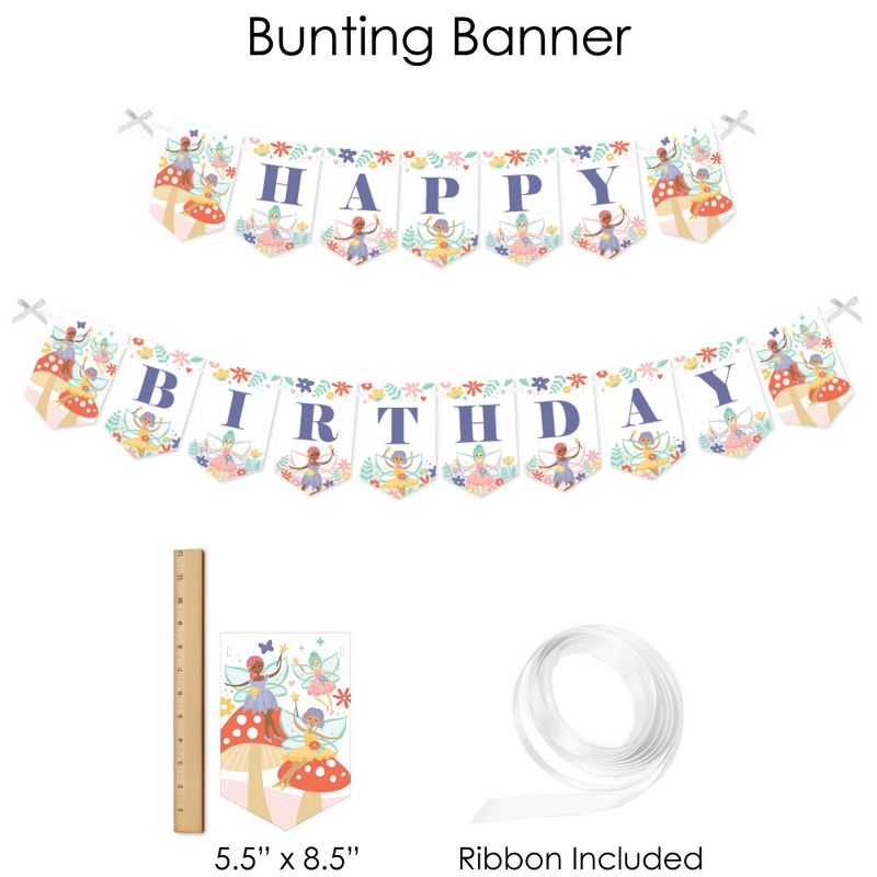 Big Dot of Happiness Let's Be Fairies - Fairy Garden Birthday Party Supplies - Banner Decoration Kit - Fundle Bundle, 3 of 9