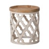VisioGear Patio End Tables, 23 Inch Outdoor End Table, Vintage Design Table for Balcony Porch Pool, White, 19.7"*19.7"*23" - 3 of 4