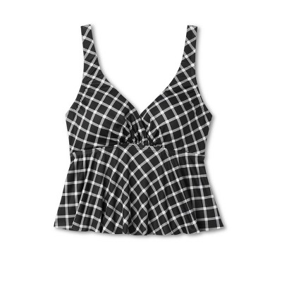 Women's Gingham Front Cropped Tankini Top Kona Sol™ Multi M Target
