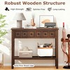 Resenkos 38-Inch Rustic Console Table - 2 Drawers & Bottom Open Shelf, Ample Storage for Hallways, Entryways & Living Rooms, Espresso Brown - 2 of 4