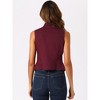 INSPIRE CHIC Women's Buttoned Washed Denim Vest with Faux Chest Flap Pockets - 4 of 4