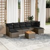 vidaXL Patio Sofa Set with Cushions Outdoor Furniture 8 Piece Poly Rattan - Gray - 2 of 4