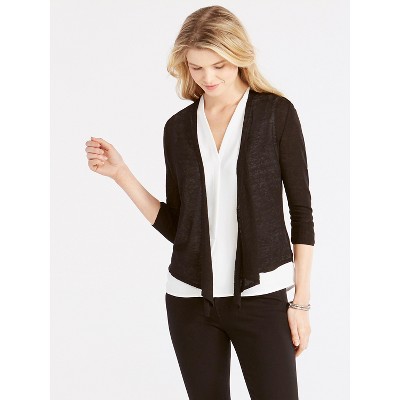 NIC+ZOE Women's Lightweight 4-Way Cardigan Black Onyx Plus Size 3X