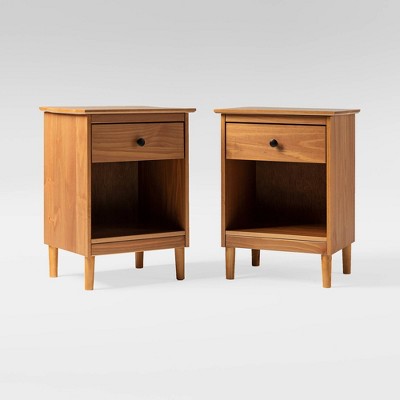 Stiva Classic Mid-Century Modern 1 Drawer Nightstand - Saracina Home