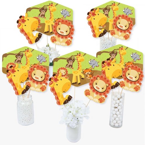 Big Dot Of Happiness Funfari Fun Safari Jungle Baby Shower Or Birthday Party Centerpiece Sticks Table Toppers Set Of 15 Target