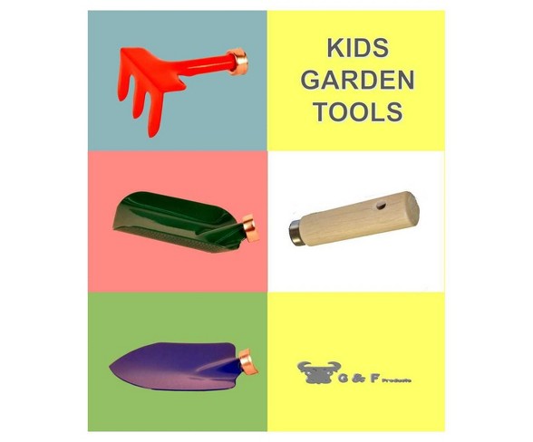 Kids Garden Tools Set with Tote Hand Rake Shovel Trowel - Justforkids