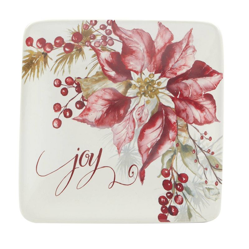 Certified International Set of 4 Winters Joy Assorted Canape Plates, 4 of 7