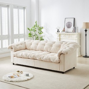 Zeus & Ruta 94.8" Modern Chenille Cloud Sofa with Deep Seat for for Living Room, Bedroom, Office - 1 of 4