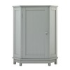 PDTEND Modern Style Bathroom Cabinet Triangle Corner Floor Storage Cabinet with Adjustable Shelf - 3 of 4
