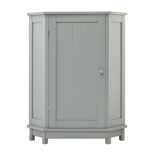TiramisuBest Grey Bathroom Cabinet Triangle Corner Storage Cabinet with Adjustable Shelf Modern Style MDF Board - 1 of 4