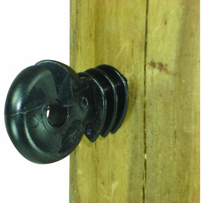 Field Guardian Wood Post - Screw in Ring Insulator - Polyrope - Black