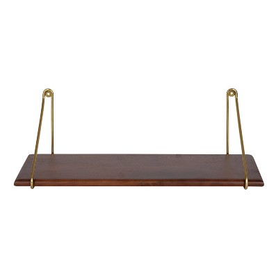 24 X 9 Ozias Shelf With Hooks Rustic Brown/black - Kate & Laurel All  Things Decor : Target