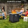 COZONY Propane Fire Pit Table with Rattan Panel and Glass Wind Guard - 3 of 4
