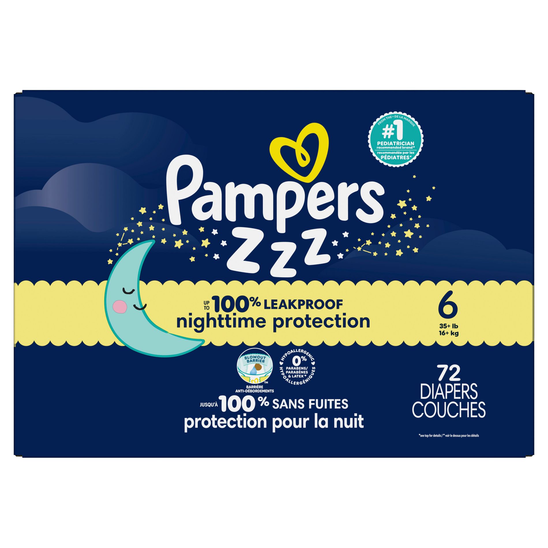Pampers Swaddlers Overnight Diapers - Size 6 - 72ct