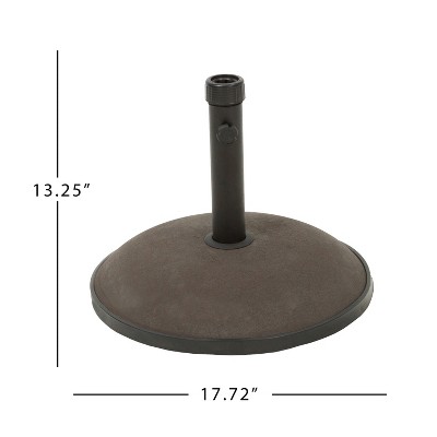 Brown Concrete and Iron Round Outdoor Umbrella Base