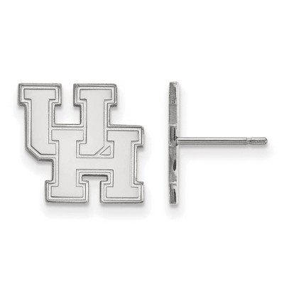 Black Bow Jewelry 14k White Gold Houston Cougars NCAA Post Earrings