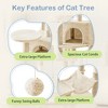 Lyngins 44 Inch Multi-Level Cat Tree Tower, Interactive Cat Tower with Cat Scratching Post & Hammock, Cat House for 2-3 Cats (Includes Cat Toys) - 2 of 4