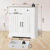 Jojoka Modern Buffet Cabinet, White Coffee Bar with Grille Design, Adjustable Shelves & Anti-Tip, Versatile Storage for Kitchen, Living Room - 3 of 4