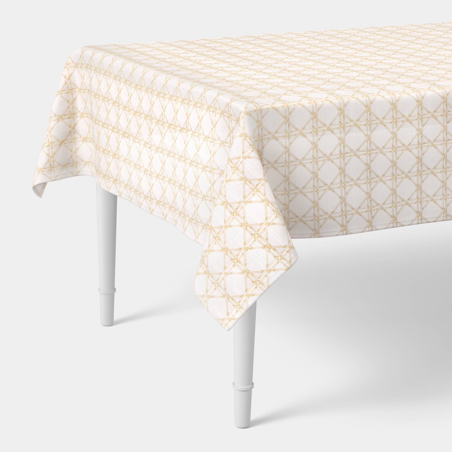 84"x60" Tablecloth Khaki Lattice - Threshold™