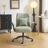 Karl Home | 28.3 inch BeigeChenille Dovetail Swivel Office Chair With Wheels - 3 of 4