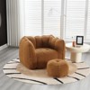 Aukfa Bean Bag Chairs with Ottoman, Bean Bag Modern Lazy Sofa Chair with High Resilient Foam Armrests for Living Room, Bedroom, Apartment, Coffee - 4 of 4