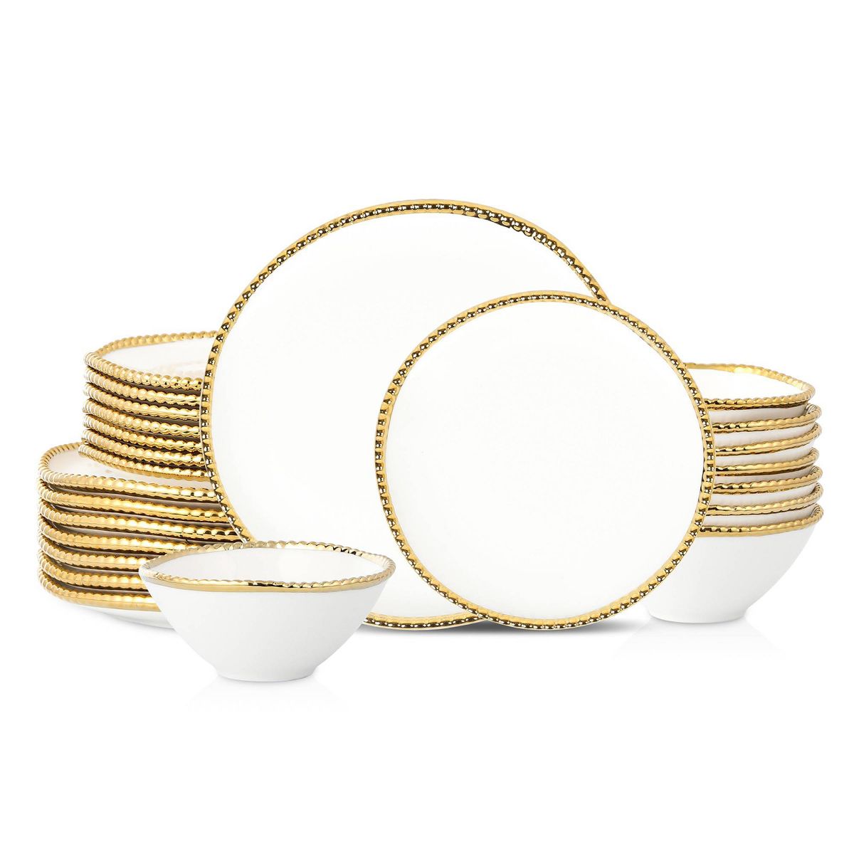 Christian Siriano New York 24pc Akoya Porcelain Dinnerware Set White