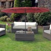Patio Umbrella, 15FT Double-Side, Outdoor Market Umbrella, Umbrella with Crank Handle, Patio Umbrella for Backyard, Deck, Pool - 2 of 4