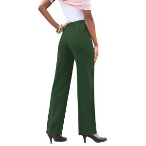 Roaman's Women's Plus Size Petite Classic Bend Over Pant - 1 of 4