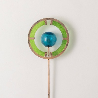 Sullivans 30" Blue And Green Circle Reflective Garden Stake, Multicolor