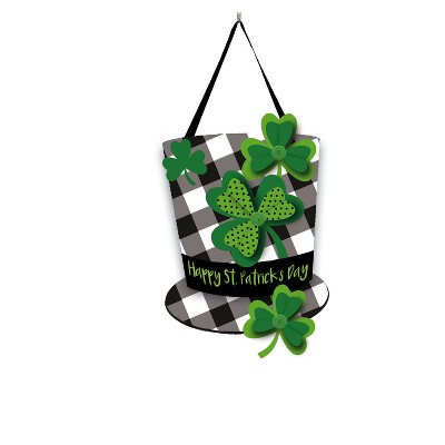 Evergreen Plaid St. Patrick's Day Hat Door Décor