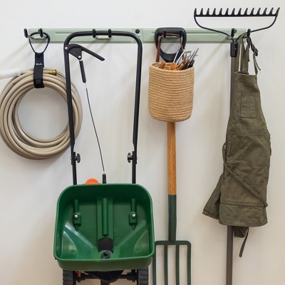 Green Powder Coated Wall Mount Garage Tool Organizer