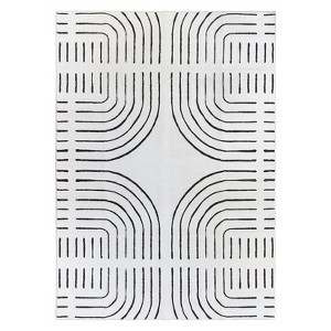 World Rug Gallery Bohemian Lines Washable Non Slip Area Rugs - 1 of 4