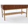 NicBex Vintage Leather Storage Ottoman Bench with Metal Legs,32" Shoe Bench with Shelf,End of Bed Storage Bench for Bedroom,Entryway&Living Room - 4 of 4