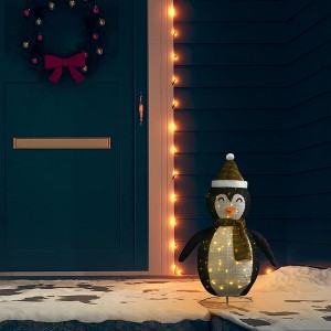 Aghana Digitals 23.6" LED Snow Penguin Decor: 48 Lights, 8 Modes, Thick Fabric Steel Base, - 1 of 4