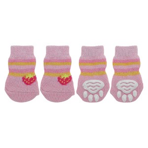 Unique Bargains  Dogs Cats Socks Non-Slip Indoor Paw Protection 4 Pcs - 1 of 4