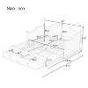 YONWAY Twin Size Wood Daybed with Extended Pop Up Trundle and Storage Drawers, Extendable Daybed, Wooden Sofa Bed for Living Room Guest Room - 4 of 4