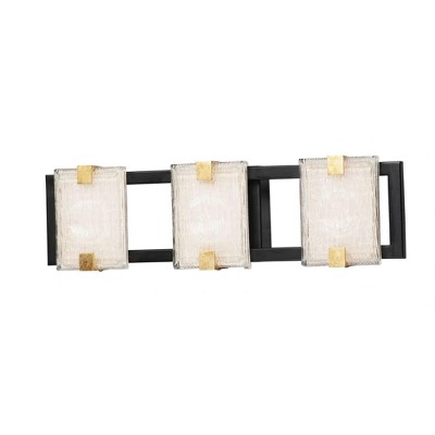 Maxim Lighting Radiant 3 - Light Vanity in  Black/Gold Leaf