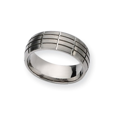 Black Bow Jewelry Titanium, 8mm Grooved Comfort Fit Band - image 1 of 3