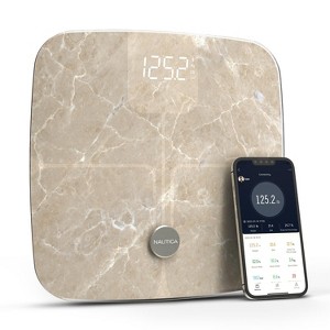 Nautica Body Tracker Digital Bathroom Scale, Bluetooth-Enabled Smart Scale with BMI, Body Fat, Muscle Mass Tracking, Syncs with Smartphone App, 440Lbs - 1 of 4