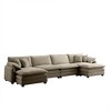 150.38" Corduroy U-Shaped Modular Sectional Sofa with Double-Layer Cushions & 2 Ottomans - 4 of 4