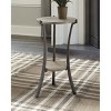 Enderton Side Table White Wash/Pewter - Signature Design by Ashley: Round, Modern, Open Shelf Storage - 2 of 3