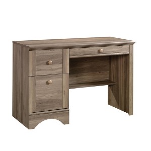 Harbor View Computer Desk Salt Oak - Sauder: Home Office Furniture with Keyboard Shelf, Easy-Glide Drawers - 1 of 4