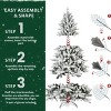 7ft Flocked Christmas Tree with 1514 Tips, Realistic PE+PVC Snowy Hinged Tree with Metal Stand, Full Artificial Xmas Tree for Holiday Decoration - 2 of 4
