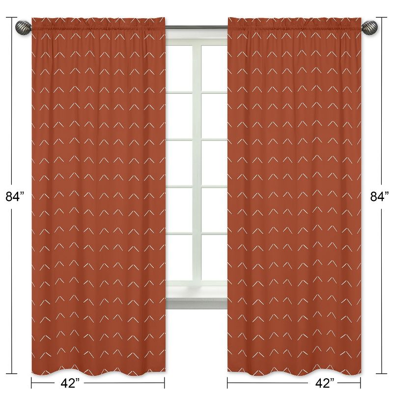 Sweet Jojo Designs Window Curtain Panels 84in. Diamond Tuft Orange and Ivory, 5 of 6