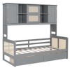 Twin/Full Size Wooden Daybed With 2 Drawers, All-in-One Cabinet and Shelf - ModernLuxe - 4 of 4