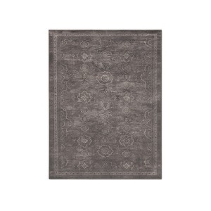 Itopfox Vintage Boho Area Rug for Living Room & Bedroom, Grey Washable Non-Slip Low Pile Faux Wool Thin Carpet Retro Floral Geometric Design for Room - 1 of 4